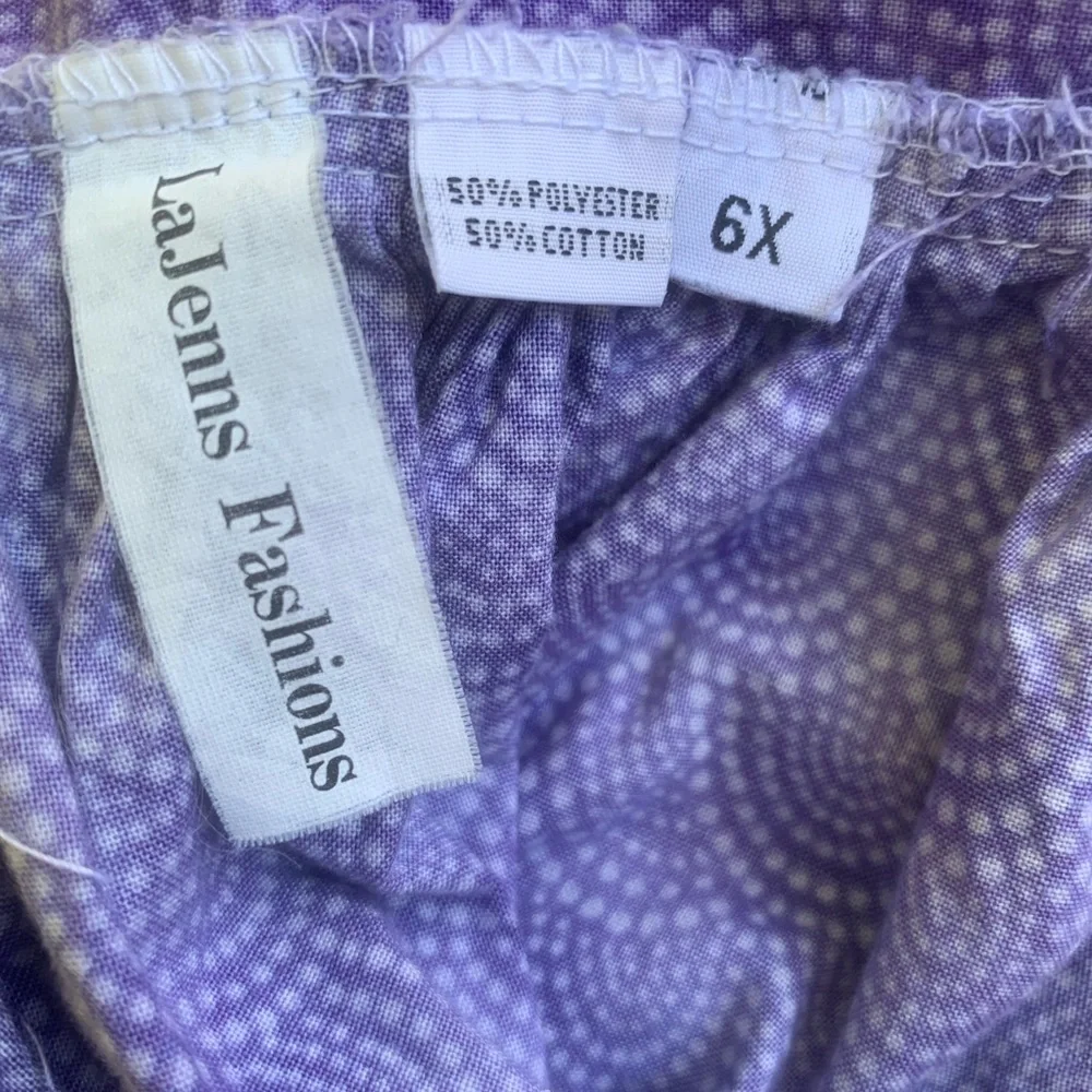 LAJENNS FASHION Purple with Green Detail Dress - Size 6X - Picture 5 of 7